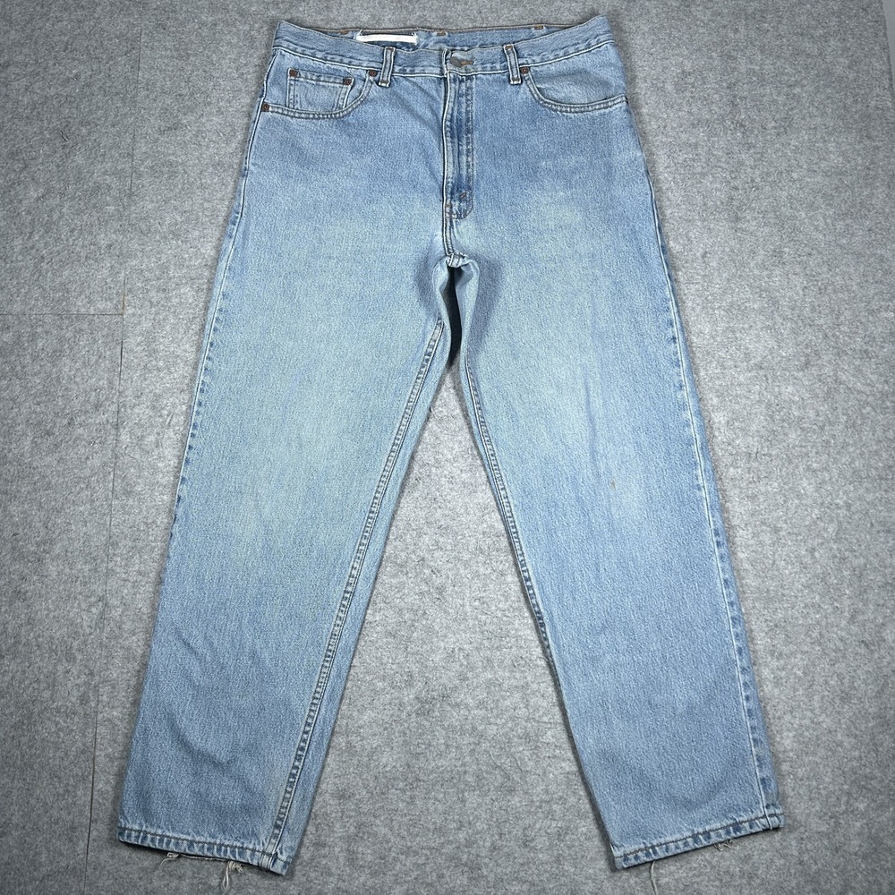 Vintage Levi's 550 Denim Jeans Mens 36x30 Light Wash Blue 90s Relaxed Fit Baggy